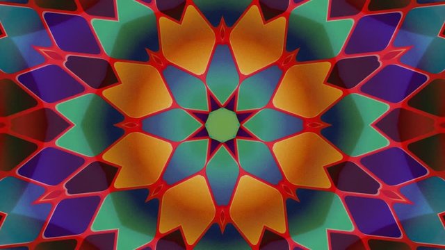 Kaleidoscope Mandala Art Design Abstract Background Loop