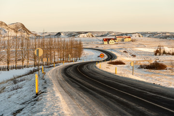 西アイスランド　冬の風景