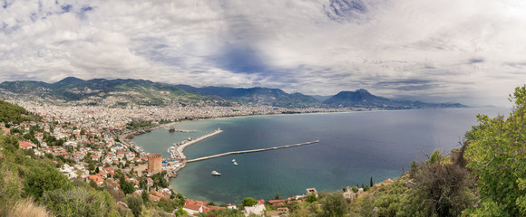 Alanya. Turkey. Cleopatra's beach. Panorama of the city