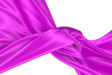 Abstract background of magenta wavy silk or satin. 3d rendering image.