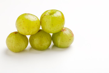 Fresh Indian gooseberry over white background