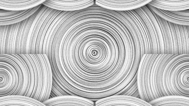 Abstract background from white spiraled coils. Wires with depth of field. ump map for 3d modeling. Stainless steel texture. black and white spiral abstract background. Abstract Spinning Galaxy Flow In