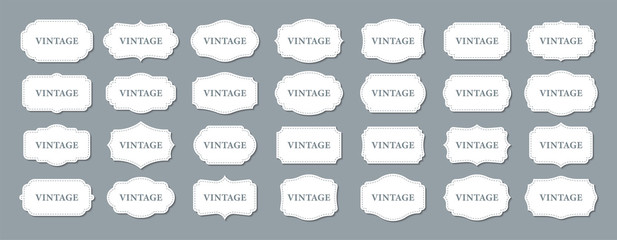 Big set of vintage Ornamental frames. Vintage labels. Sticker. Retro badge elements. Vector illustration.