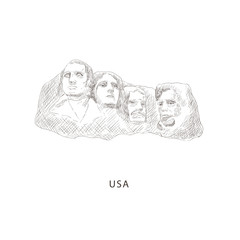 Travel illustration with attraction of usa