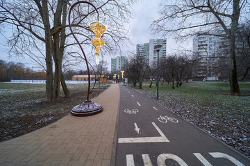 Pedestrian walkway in the park