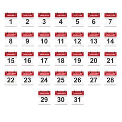 February calendar icons set