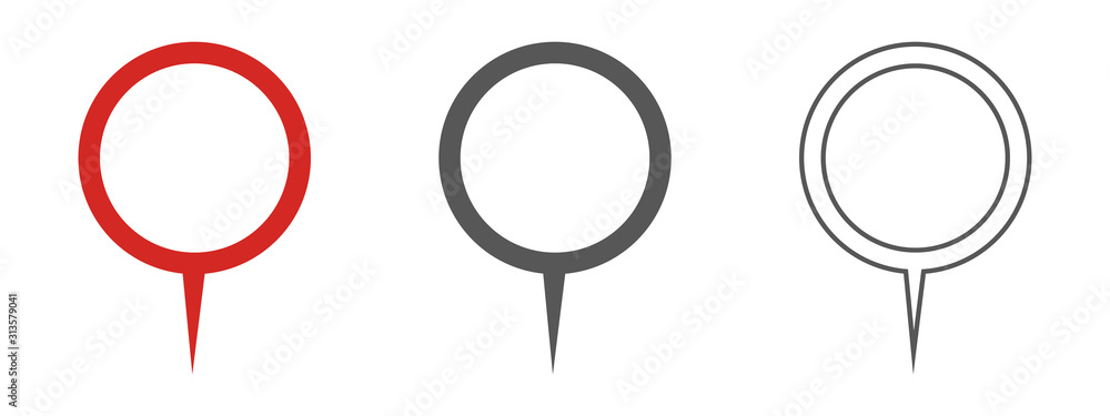 Poster location symbol - vector. pin icon in flat style. pointer icon isolated.