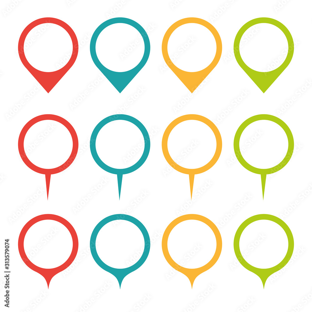 Poster location symbol - vector. pin icon in flat style. pointer icon isolated.