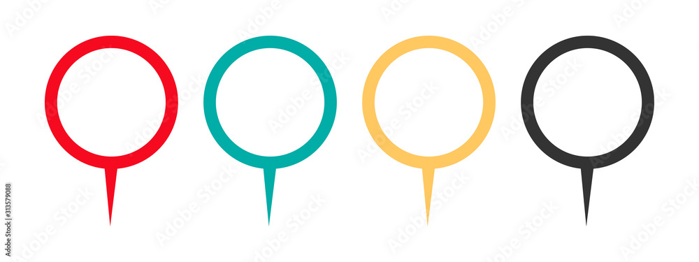 Poster location symbol - vector. pin icon in flat style. pointer icon isolated.