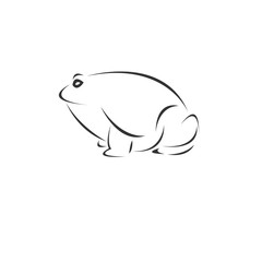 Vector image of an Frog black and white. design style. animal. art. symbol. logo. Illustrator. on white background