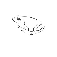 Vector image of an Frog black and white. design style. animal. art. symbol. logo. Illustrator. on white background
