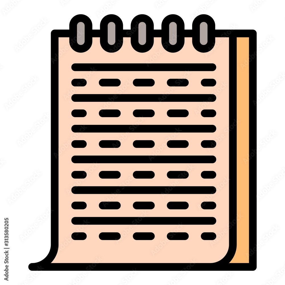 Poster paper notebook icon. outline paper notebook vector icon for web design isolated on white background