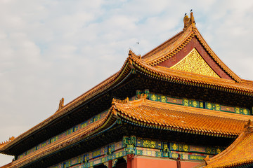 Fototapeta na wymiar China Beijing Peking - The Forbidden City temple roof