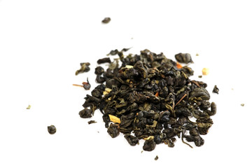 Green tea. Granulated. The leaves are large. Tea tradition. Antioxidant.