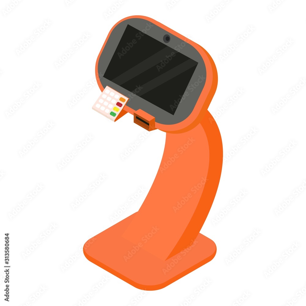 Poster payment kiosk icon. isometric of payment kiosk vector icon for web design isolated on white backgrou