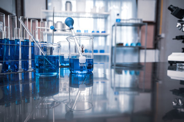 lab glassware  science laboratory research and development concept