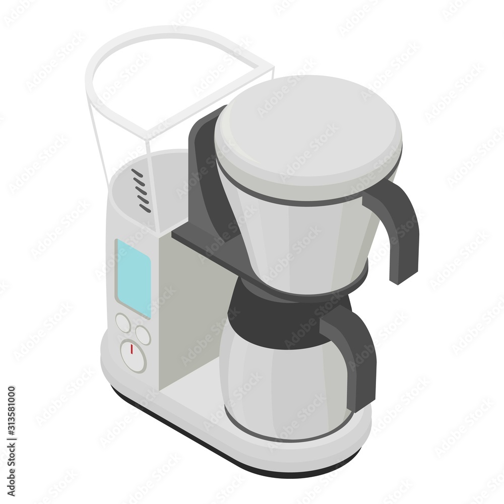 Poster digital coffee machine icon. isometric of digital coffee machine vector icon for web design isolated