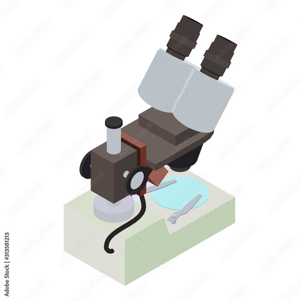 Poster virus microscope icon. isometric of virus microscope vector icon for web design isolated on white ba