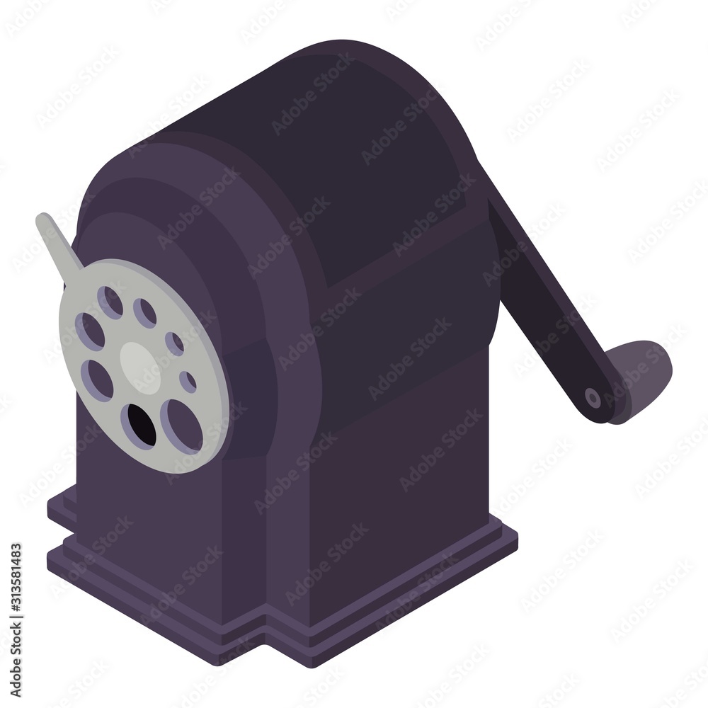 Poster office sharpener icon. isometric of office sharpener vector icon for web design isolated on white ba
