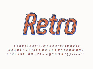 Stylish trendy logotype Retro Bar. 3D colorful Font