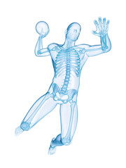 3d rendered illustration of a handball player