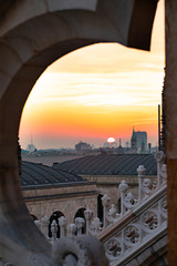 Architectural detail of the Milan Cathedral - Duomo di Milano, Italy