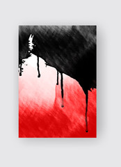 Black and red ink brush stroke on white background. Japanese style.