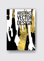 Vector Black, white and Gold Design Template illustration.