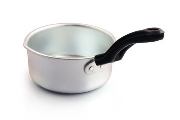 Indian made Aluminum cooking pan isolated on white background