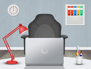 illustration of office desk