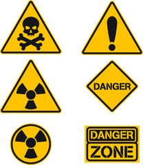 Obraz premium Construction button. Industry concept. Poison symbol. Dangerous high voltage. Hazard sign. Risk sign.