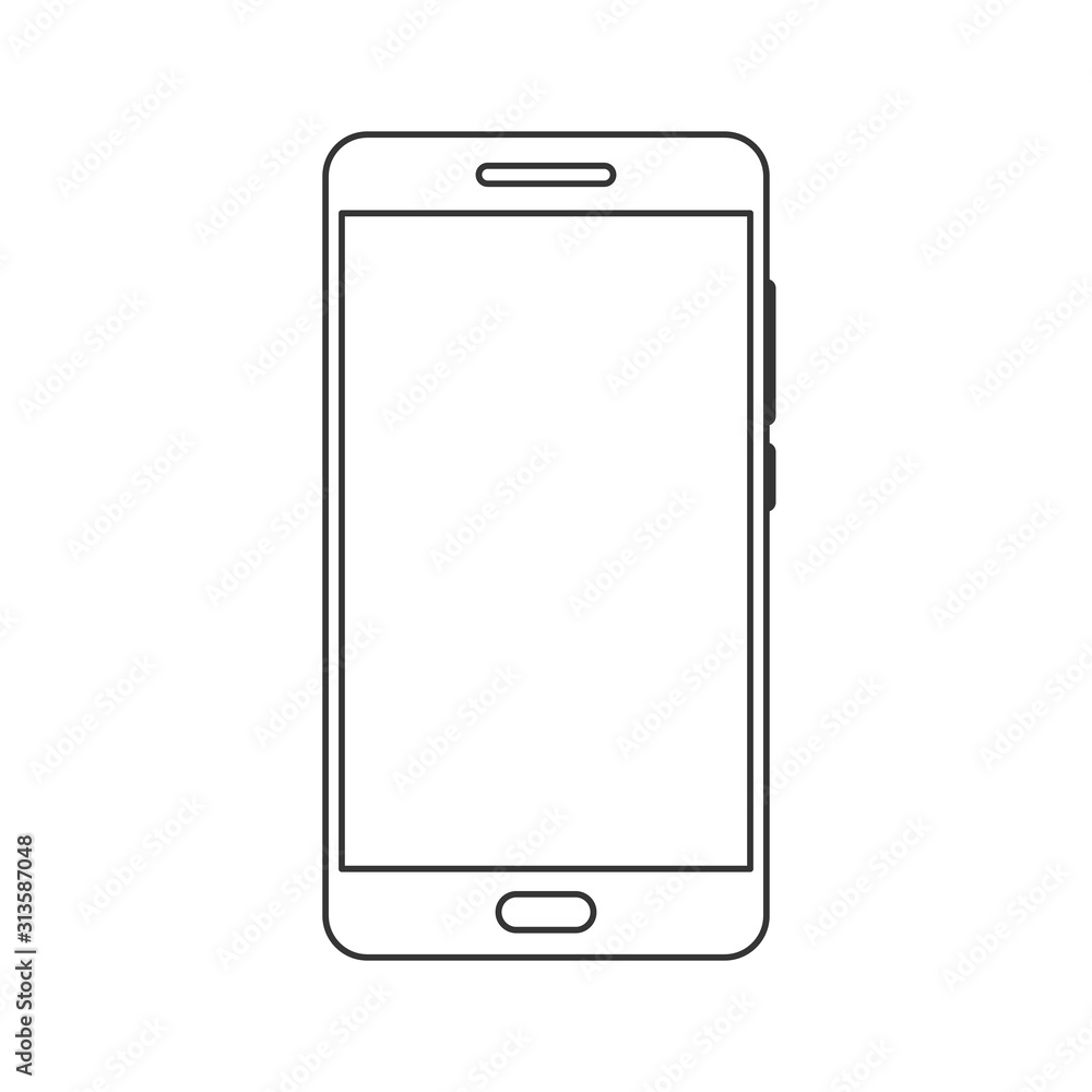 Poster smartphone icon in thin line style. vector icon.