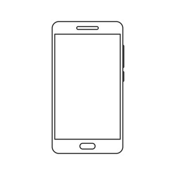 Smartphone icon in thin line style. Vector icon.