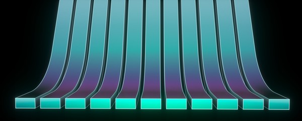 colorful chrome metallic long stripes in line popart 1980s style