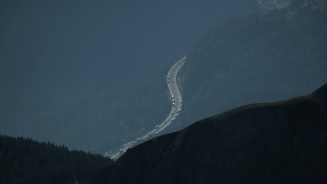 The brennero highway throught the mountains, tyrol, austria.