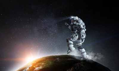 Exploring outer space. Mixed media