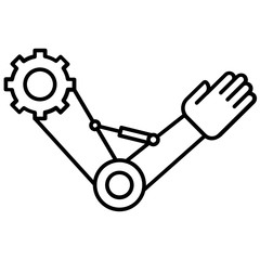 Simulate living biological organisms mechanically Concept, Biorobotic technology Vector Icon, Robotic Arm and Lever Design