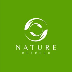 Clean logo design of natural living and bio with clean background - EPS10 - Vector.