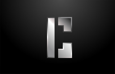 Obraz premium silver metal alphabet letter C logo icon design template