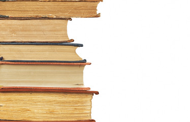 stack of old books. Isolated