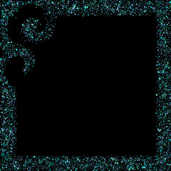 Blue, cyan, turquoise glitter stars, confetti.