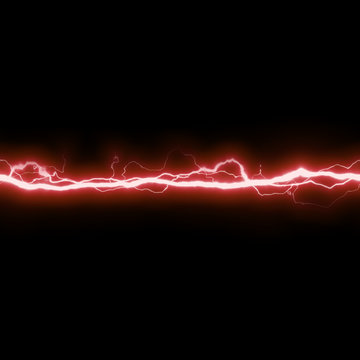 seamless horizontal red electricity plasma lightning