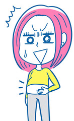 イラスト素材 かわいい 女性 表情 疑問 はてな 30s Wall Mural 3 はしもとあやね えな屋