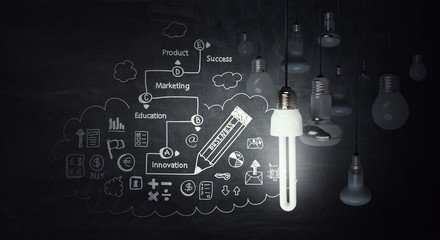 Concept of bright idea and creativity