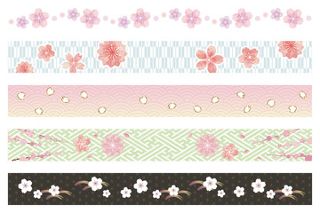 桜の花 和風ライン 装飾