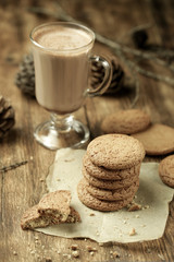 cookie cocoa wooden tasty cereal