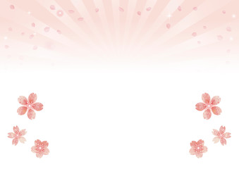 お祝い背景素材 桜吹雪（横）