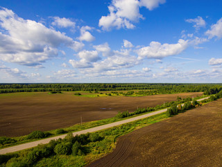 Fields of Russia from a bird's eye view.