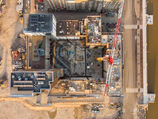 aerial view of building construction