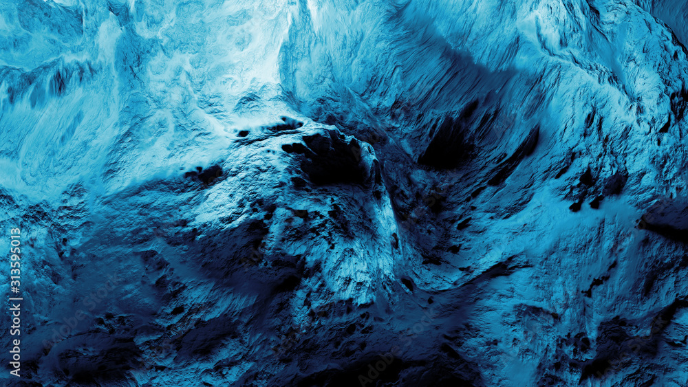 Aufkleber 3d render of detailed displaced surface. abstract planet surface. noise texture.